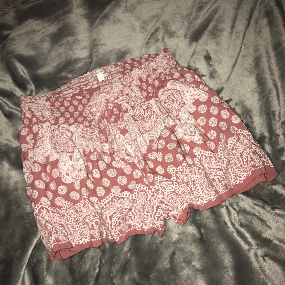Pink and White Patterned Shorts